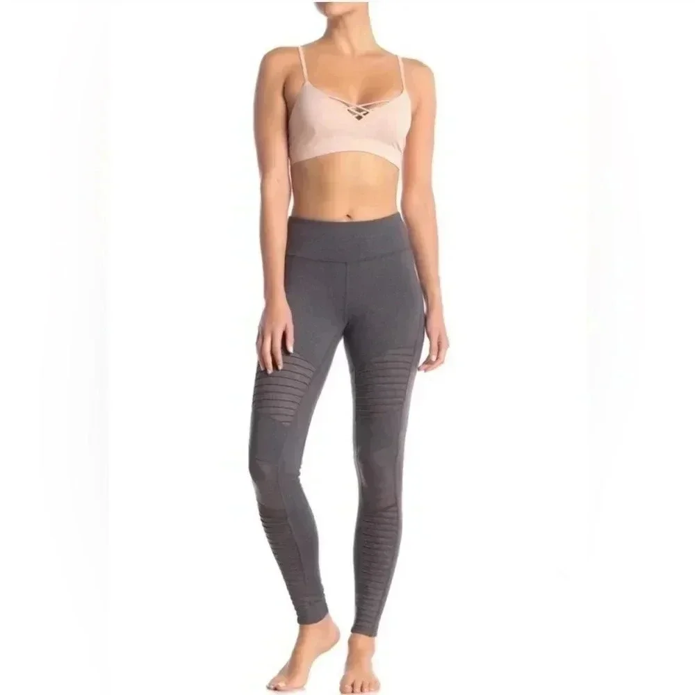 Alo Yoga‎ High Waist Moto Legging Dark Grey XS